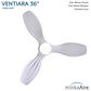 Minka-Aire Ventiara 36" LED Flush Mount Indoor/Outdoor Ceiling Fan in Flat White, , large
