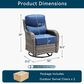 Sunwell Garden Patio Swivel Glider Chair with Gray Wicker in Navy (Set of 2), , large