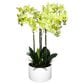 HOMLUX 29" Artificial Orchid Plant with 4 Stems Decorative and Ceramic Pot in Yellow, , large