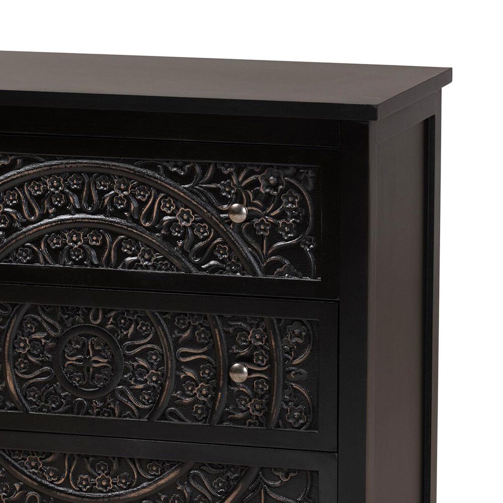 Baxton Studio Yelena 3-Drawer Storage Cabinet in Black, , large