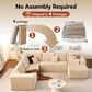 HOMLUX HOMLUX Modular Corduroy Sectional Sofa with Right Chaise, U Shaped Cloud Couch Set in Beige, , large