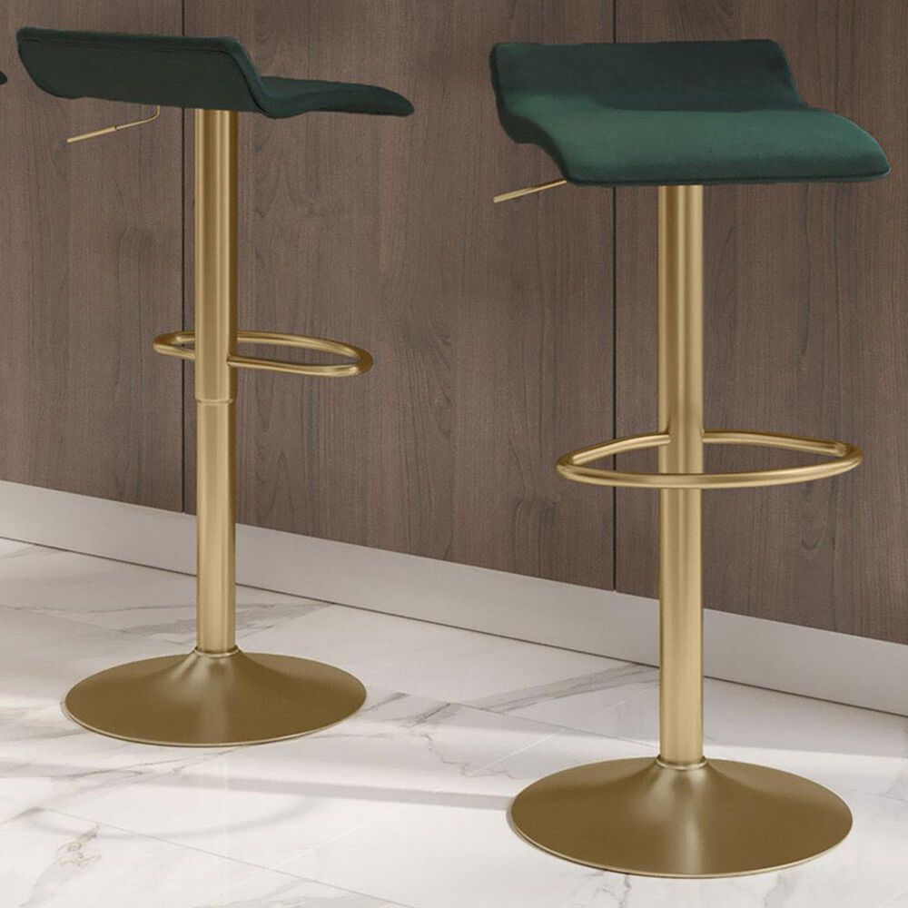 Lumisource Ale Adjustable Swivel Barstool in Green &#40;Set of 2&#41;, , large