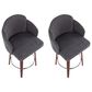 LumiSource Dahlia Swivel Counter Stool with Grey Upholstery in Walnut and Chrome (Set of 2), , large