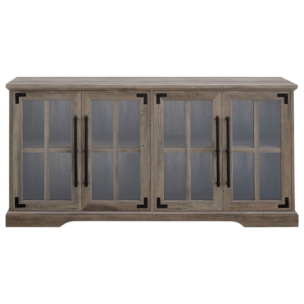 Walker Edison Abigail 58&quot; TV Stand in Grey Wash, , large