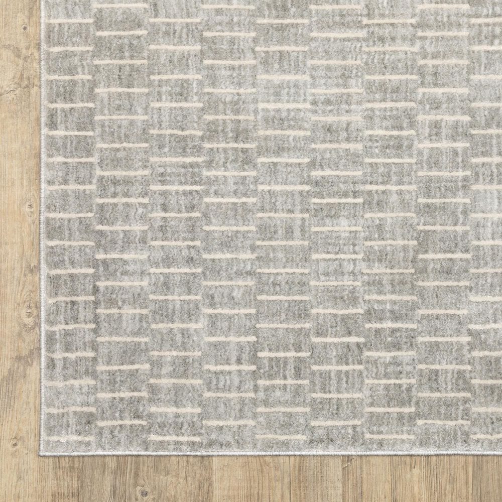 Oriental Weavers Oliver OLV01 Grey and Beige 6'7" x 9'6" Area Rug, , large