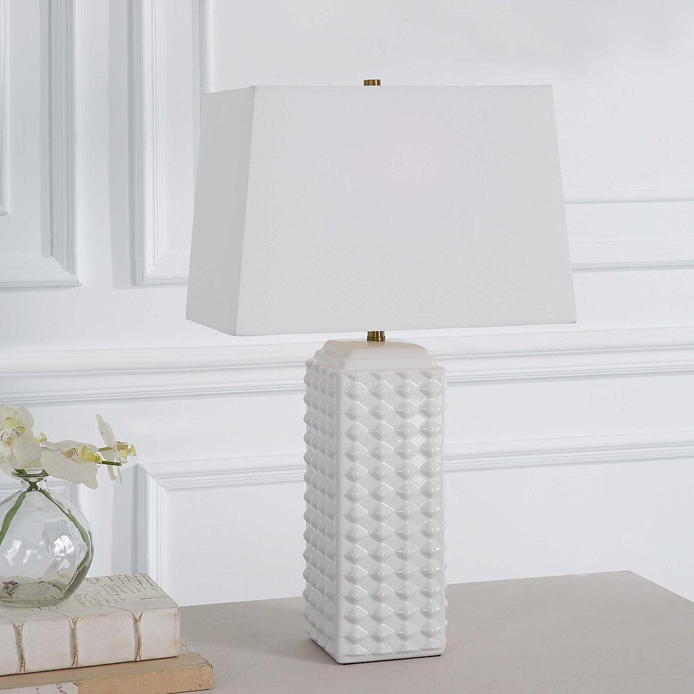 Uttermost Table Lamp in Gloss White, , large