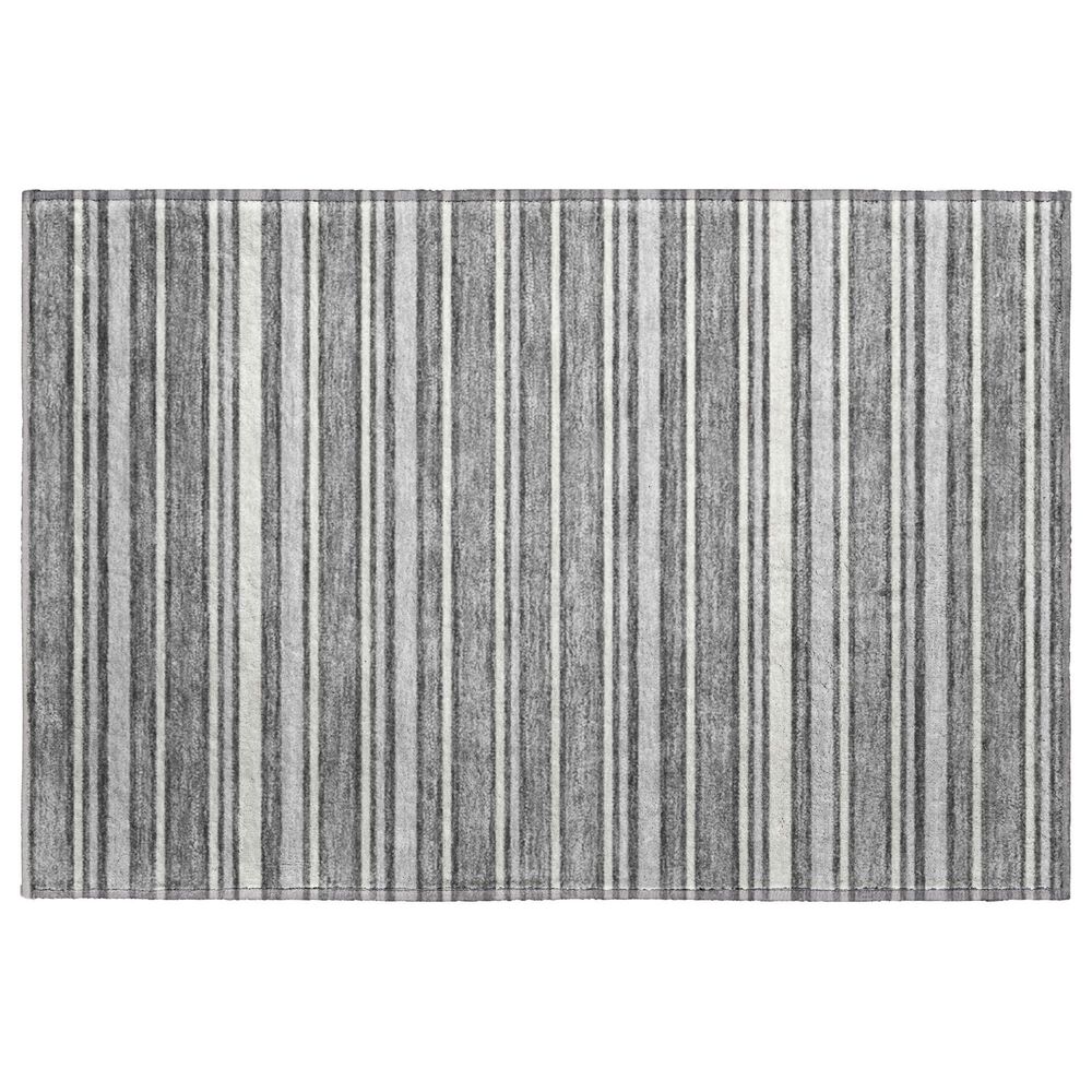 Dalyn Rug Company Soft Essentials Striped Gray 2"6" x 3"10" Indoor/Outdoor Area Rug, , large