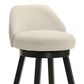 Armen Living Erika Swivel Counter Height Stool with Cream Upholstery in Black, , large