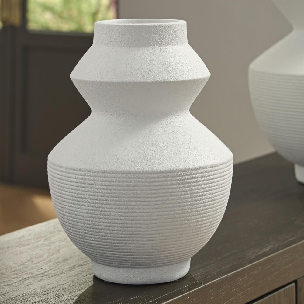 Ashley Naveen 12.75" Vase in Crisp White, , large