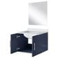 Lexora Home Geneva 24" Single Bathroom Vanity in Glossy White with 2 cm White Cultured Marble Top, Rectangular Sink and 18" Mirror, , large