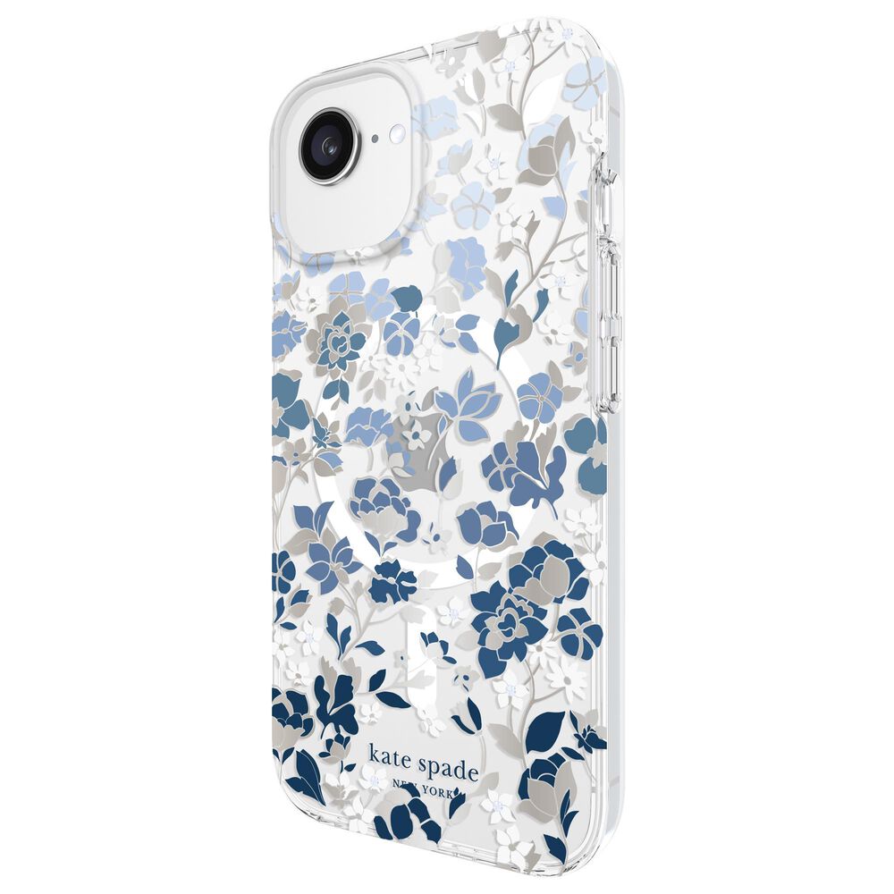 Kate Spade Protective MagSafe Case for Apple iPhone 16e/15/14/13 in Flowerbed Blue, , large