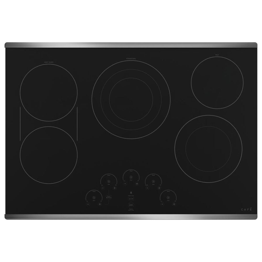 Cafe 30" Built-In Touch Control Electric Cooktop in Black and Stainless Steel, , large