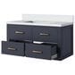 Lexora Home Castor 36" Single Bathroom Vanity in Blue with 2 cm White Quartz Top and Rectangular Sink, , large