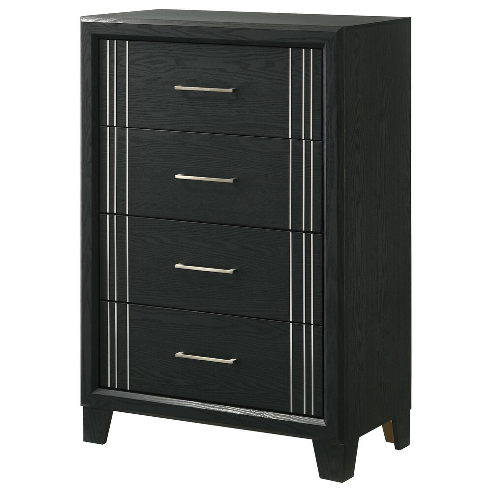 Crown Mark Charlie 4-Drawer Chest in Charcoal, , large