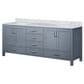 Lexora Home Jacques 80" Double Bathroom Vanity in Dark Grey with 2 cm White Carrara Marble Top and Rectangular Sinks, , large