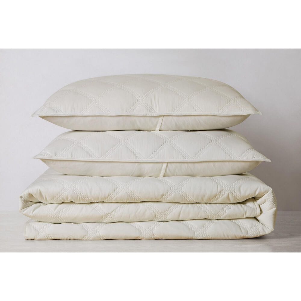 Pem America Truly Soft Everyday 3-Piece Full/Queen Quilt Set in Ivory, , large
