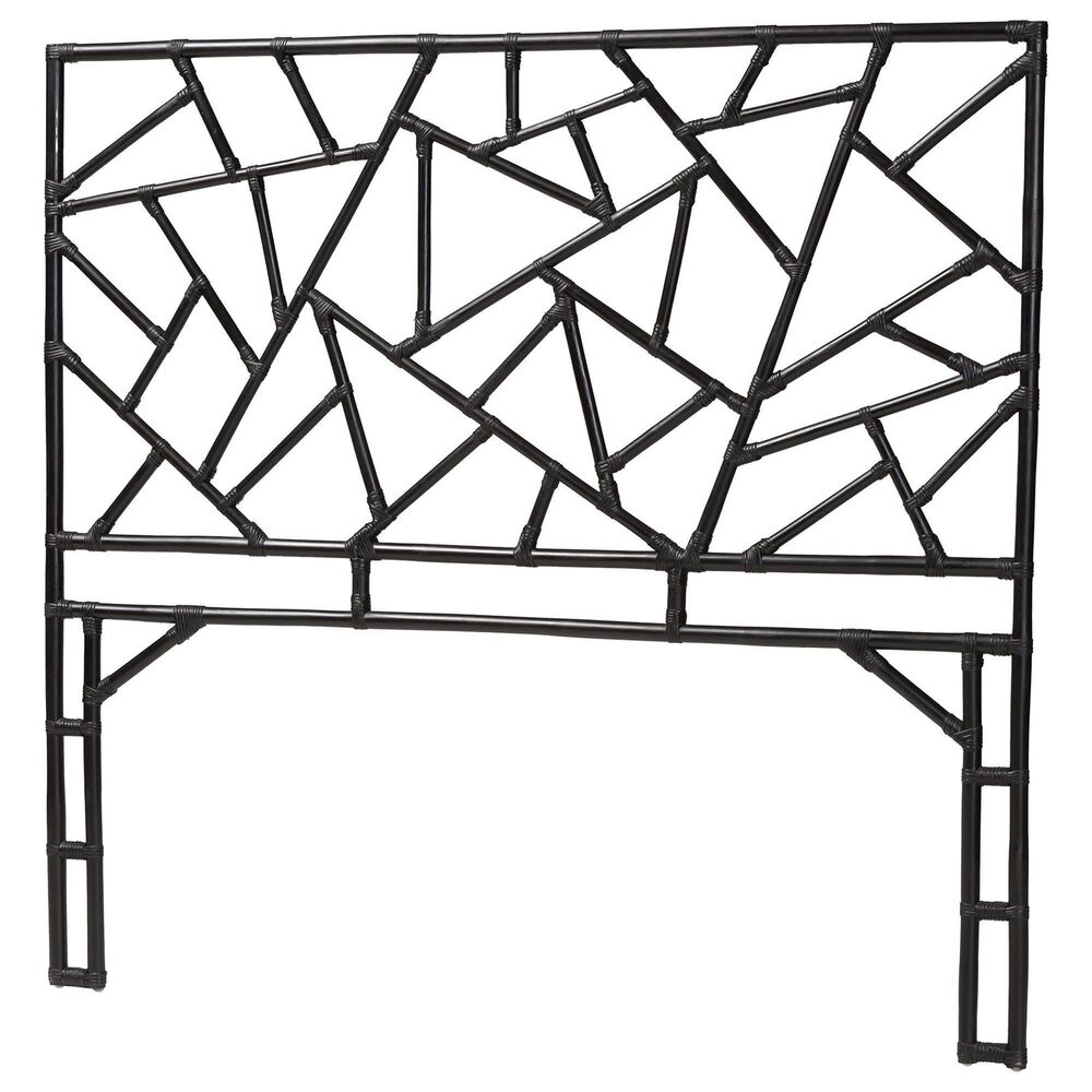 Baxton Studio Frydel Queen Headboard in Black, , large