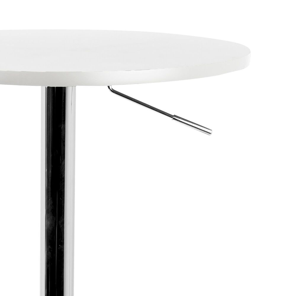 Lumisource Adjustable Bar Table in White and Chrome, , large