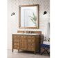 James Martin Vanities Brittany 48" Single Bathroom Vanity in Saddle Brown with 3 cm Ethereal Noctis Quartz Top and Rectangular Sink, , large