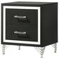 Coaster Lucia 2-Drawer Nightstand in Black and Chrome, , large