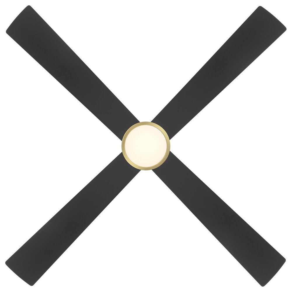 Minka-Aire Falco 54" Flush Mount Ceiling Fan with LED Light in Coal and Soft Brass, , large