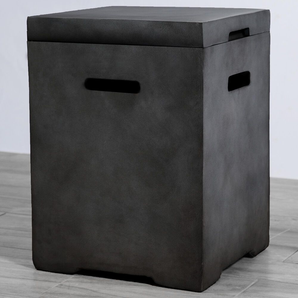 Living Source International Patio Square Fire Pit Propane Tank Cover in Charcoal, , large