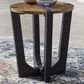Ashley Hanneforth Round End Table in Brown and Black, , large