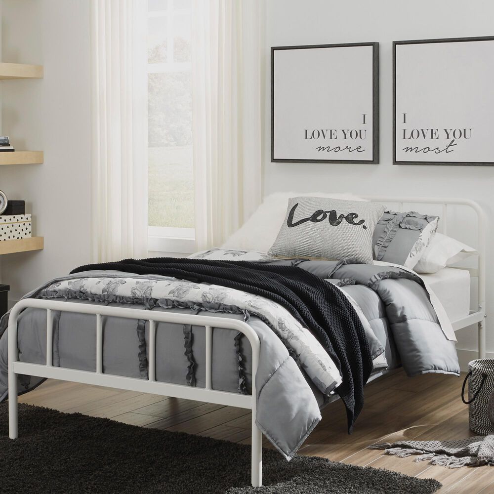 Signature Design by Ashley Trentlore Twin Platform Bed in White, , large