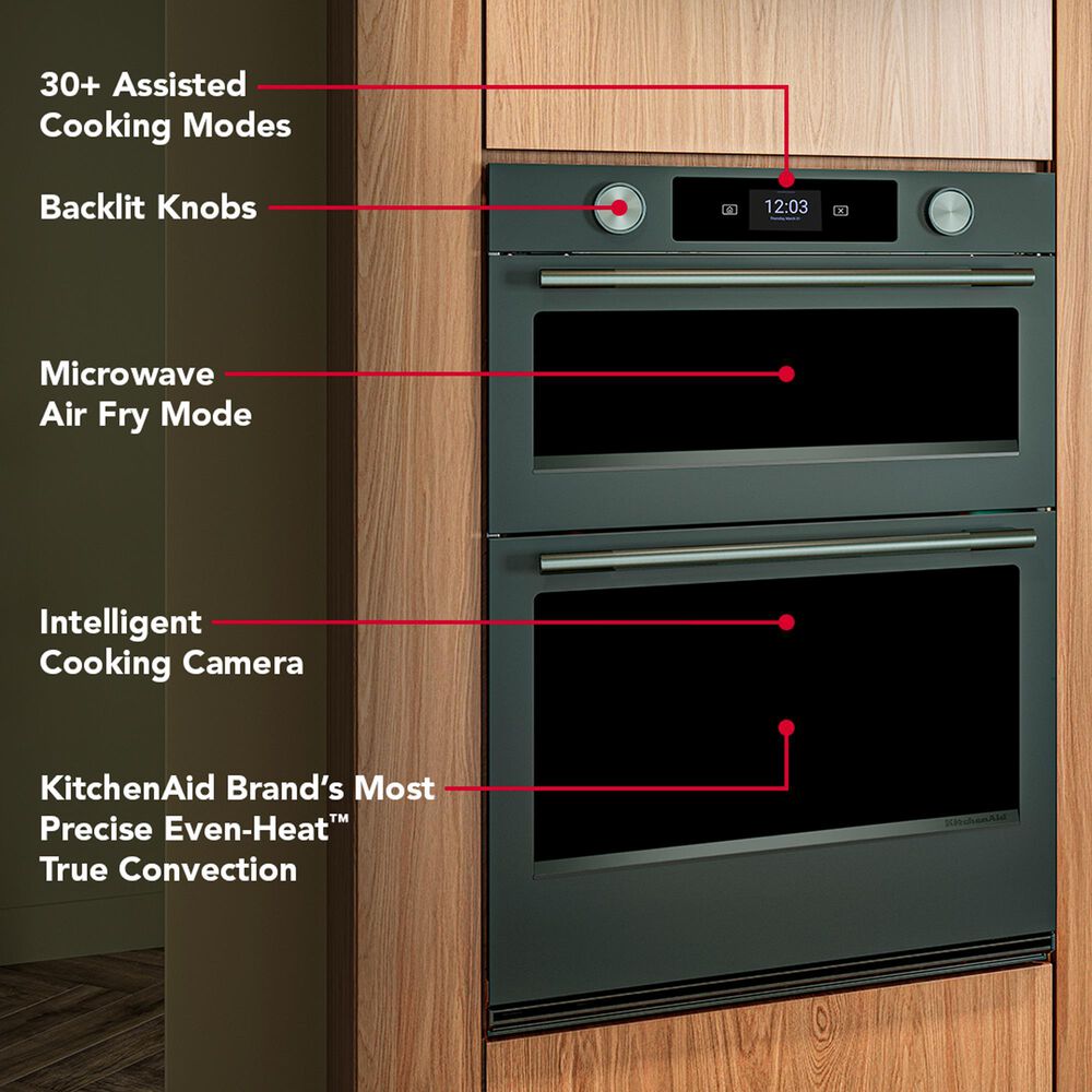 KitchenAid 6.4 Cu. Ft. Smart Electric Combo Wall Oven with Intelligent Cooking Camera in Juniper, , large