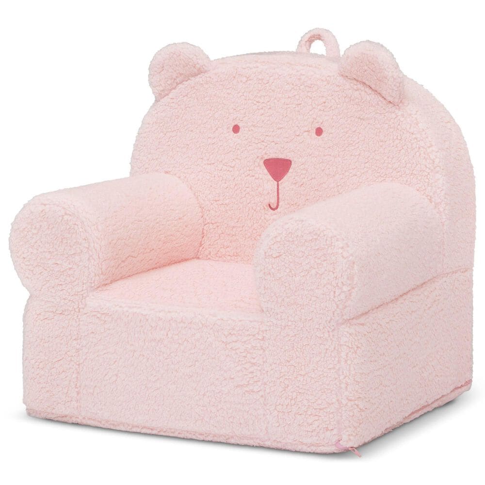 Delta Children Sherpa Bear Chair in Blush Pink, , large