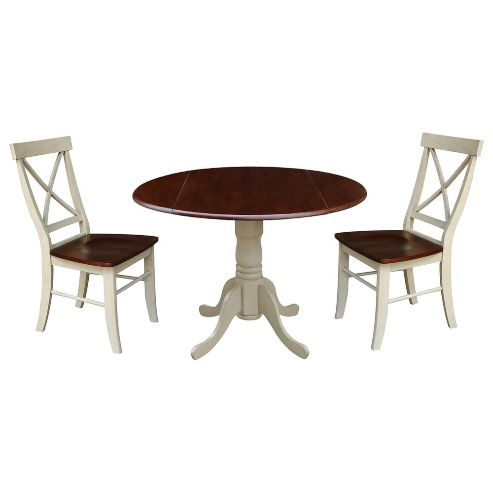 International Concepts Transitional 3-Piece Dining Set in Almond/Espresso, , large