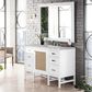 James Martin Vanities Addison 48" Single Bathroom Vanity in Glossy White with 3 cm Victorian Silver Quartz Top and Rectangular Sink, , large