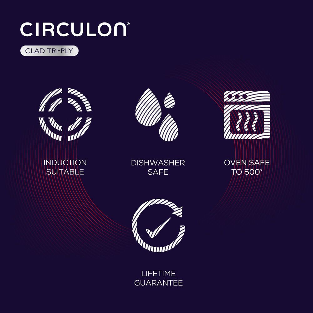 Circulon 8.5&quot; and 10&quot; Tri-Ply Clad Nonstick Frying Pan Set in Stainless Steel, , large