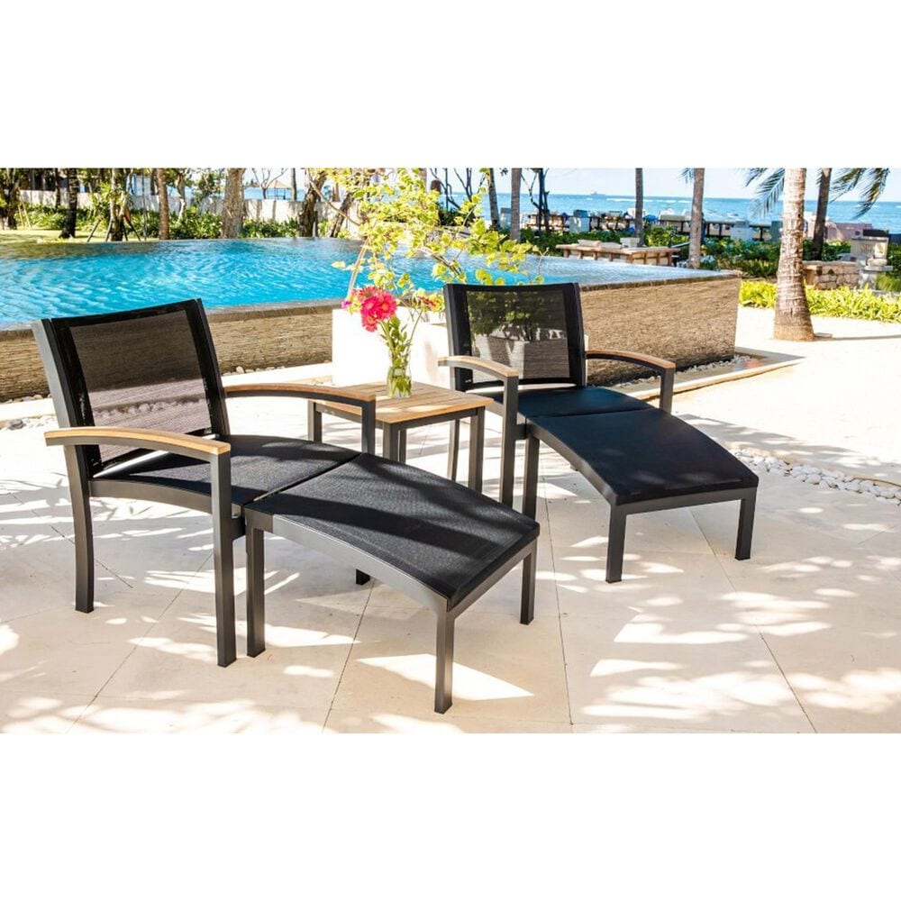 Three Birds Casual Tribeca Outdoor Ottoman in Black, , large