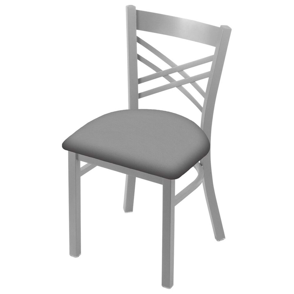 Holland Bar Stool 620 Catalina 18" Chair with Anodized Nickel and Canter Folkstone Grey Seat, , large