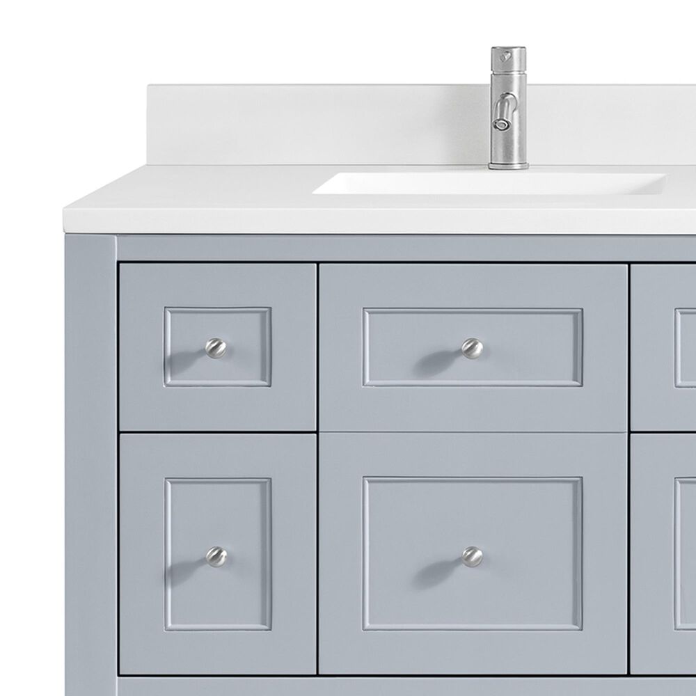 James Martin Vanities Breckenridge 72&quot; Double Bathroom Vanity in Serenity Blue with Single Hole 3 cm White Zeus Quartz Top and Rectangular Sinks, , large