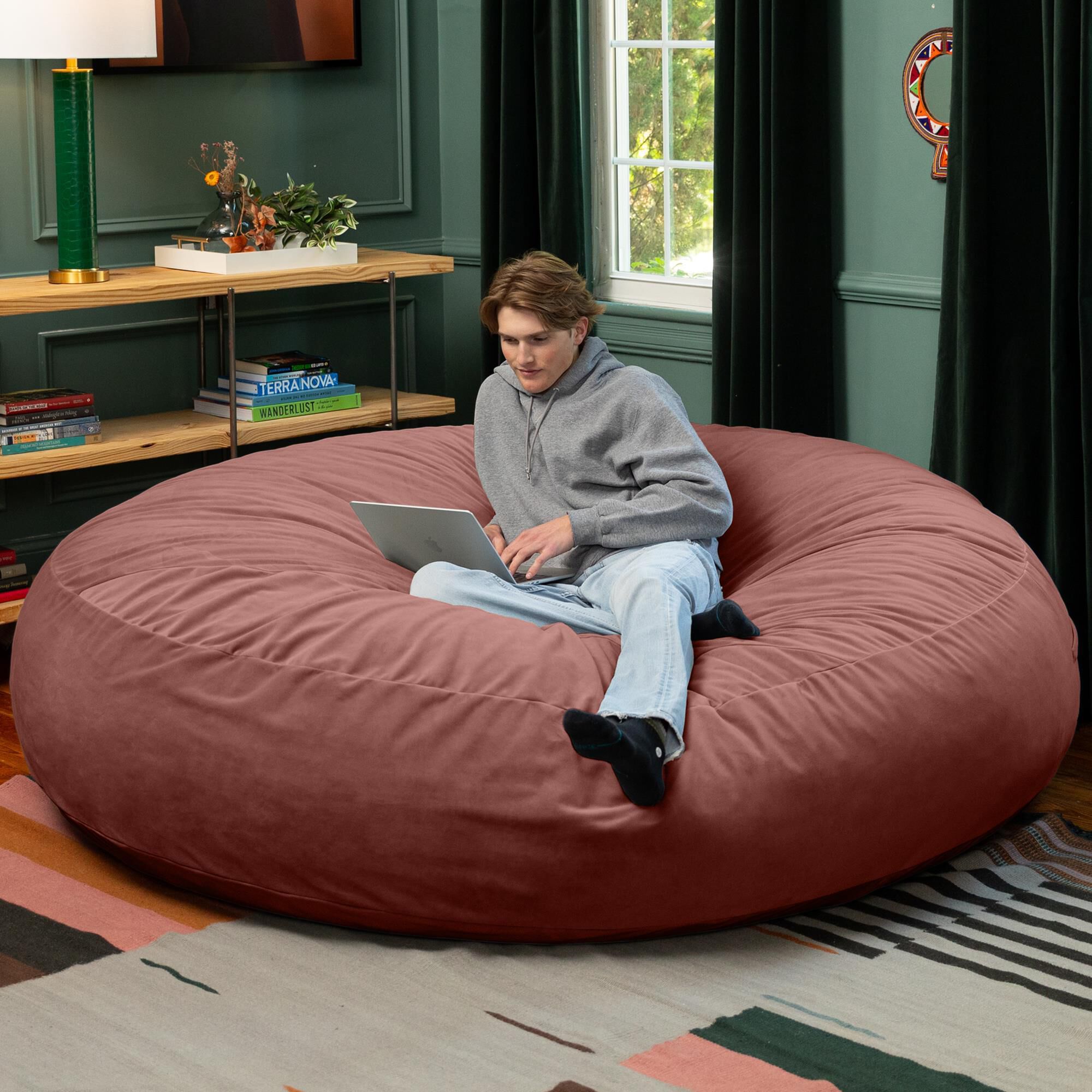 Jaxx Cocoon XL 7' Bean Bag Chair in Mauve