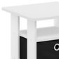 HOMLUX 2-Piece 1-Shelf End Table with Bin Drawer in White, , large