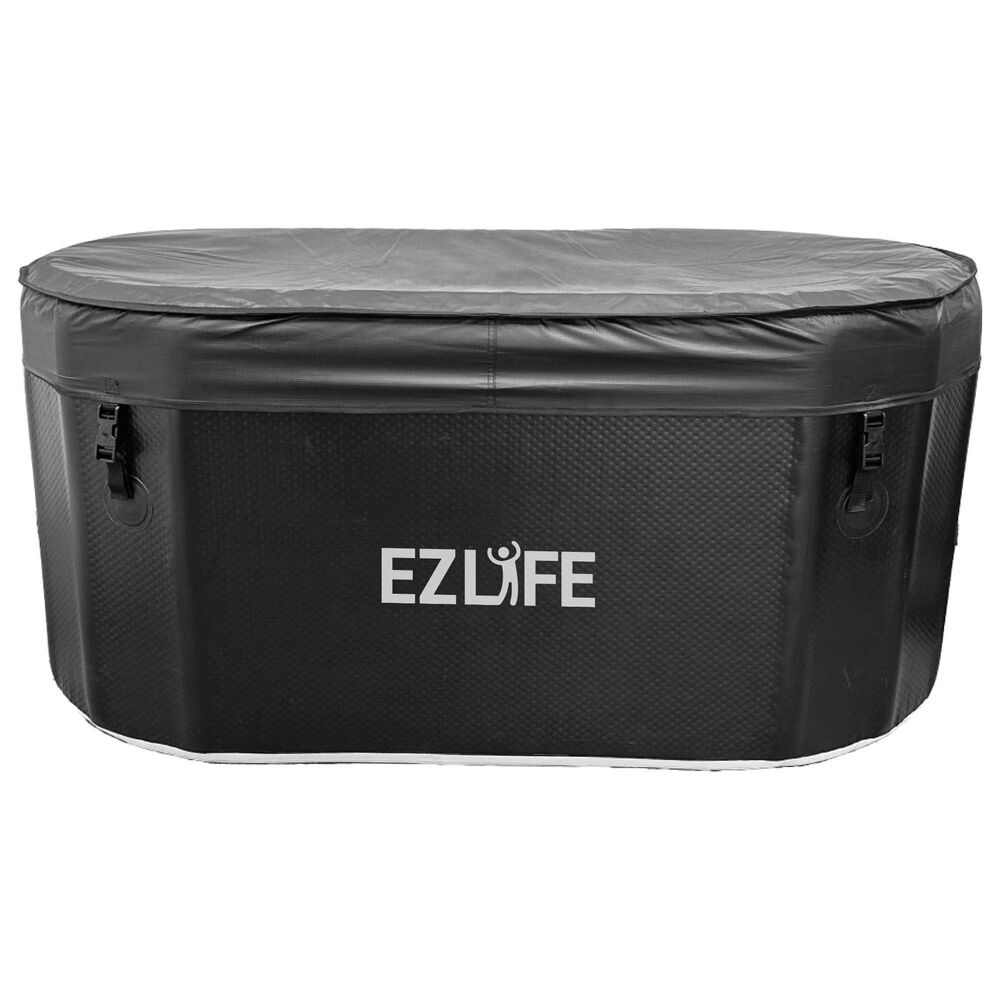 EZlife 1-Person 0.5HP Hot/Cold Chiller with 125cm Inflatable Cold Plunge in Black, , large