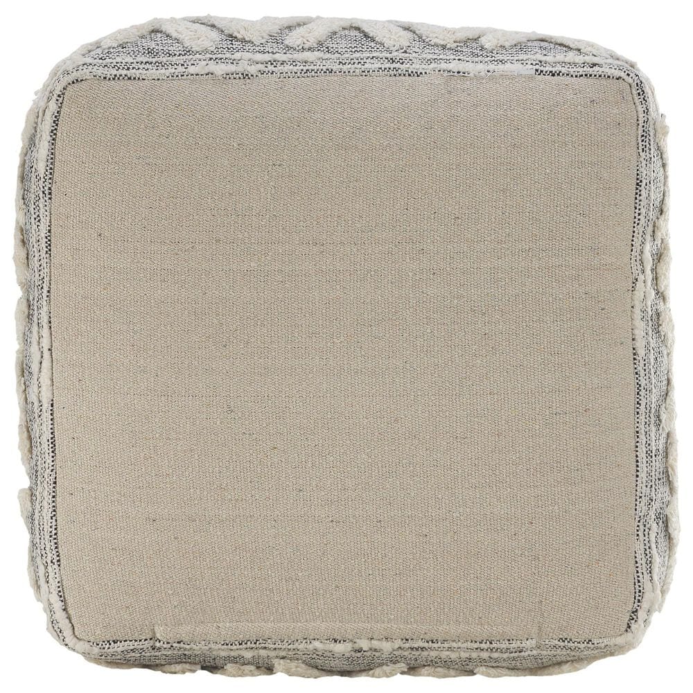 LR Home 16" Square Pouf in Gray and Melange, , large
