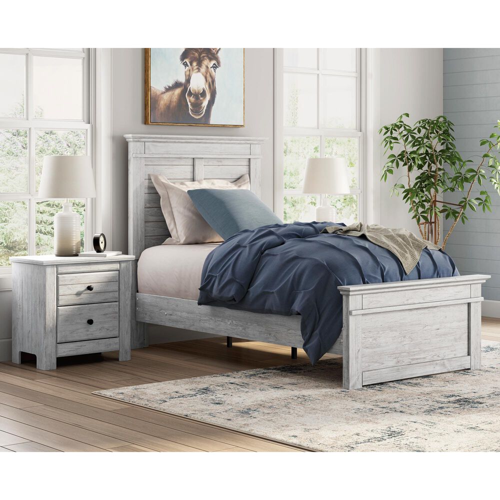 Ashley Makidern 2 Piece Twin Panel Bedroom Set in Whitewash, , large