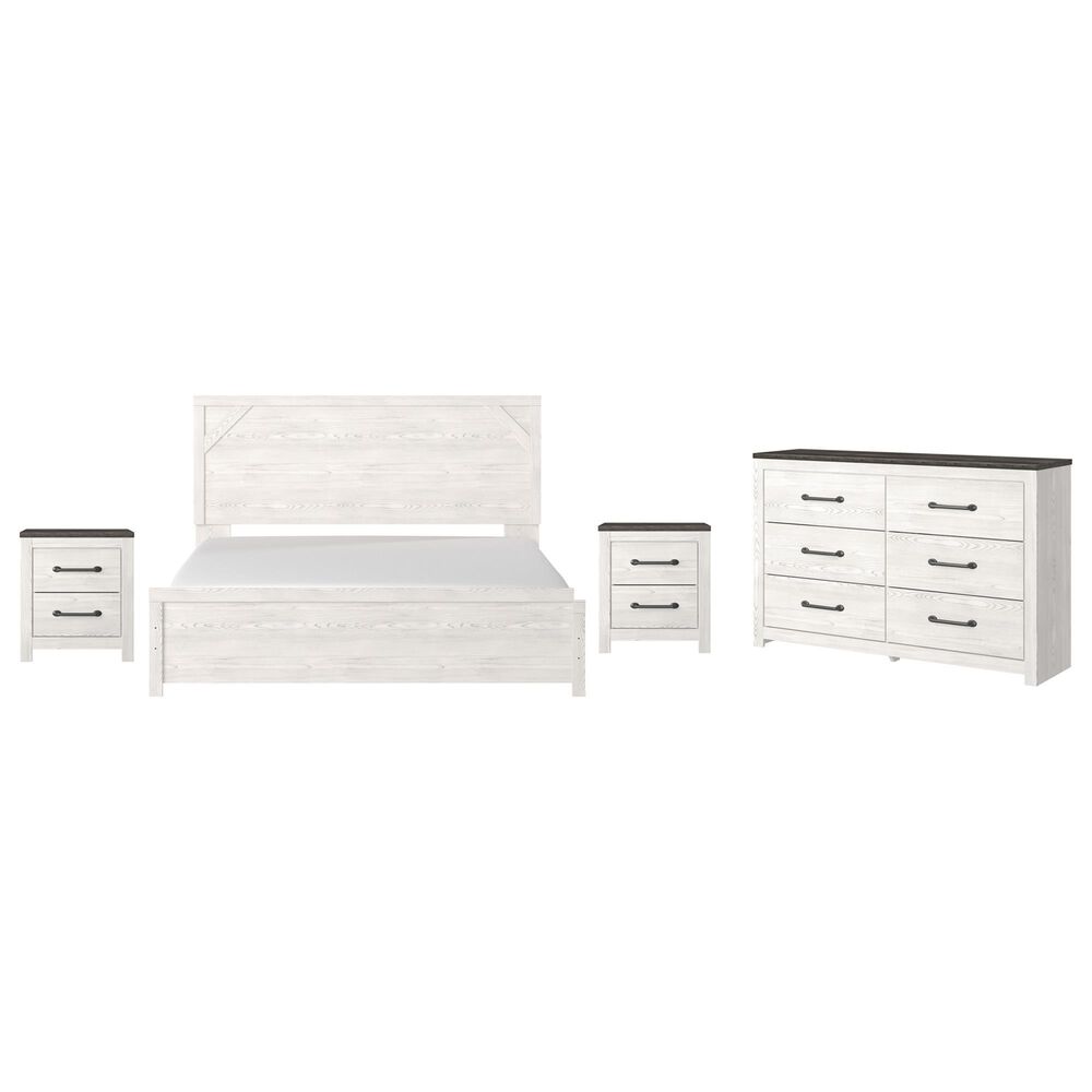 Ashley Gerridan 4-Piece King Bedroom Set in White and Gray, , large