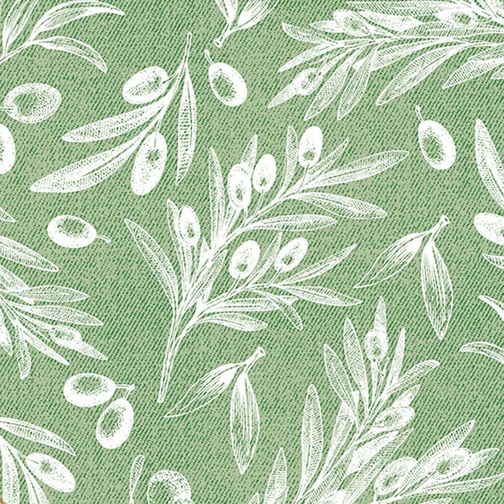 Davanti Novotela Round Placemat with Olives Print in Olive Green, , large