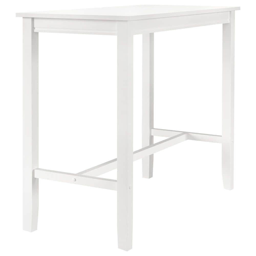 Linon Home Decor Claridge Bar Height Pub Table in Bright White - Table Only, , large