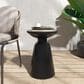 Hearth and Haven Large Patio End Table with Circular Design in Black, , large