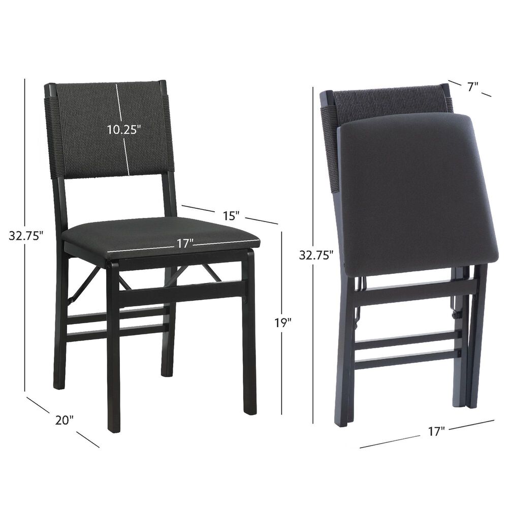 Linon Home Decor Norway Folding Chair in Black, , large