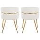 LumiSource Cinch Side Chair with Cream Velvet Cushion in Gold (Set of 2), , large