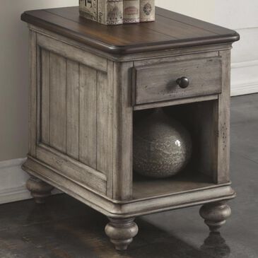 Flexsteel Plymouth Chairside Table in Whitewash, , large