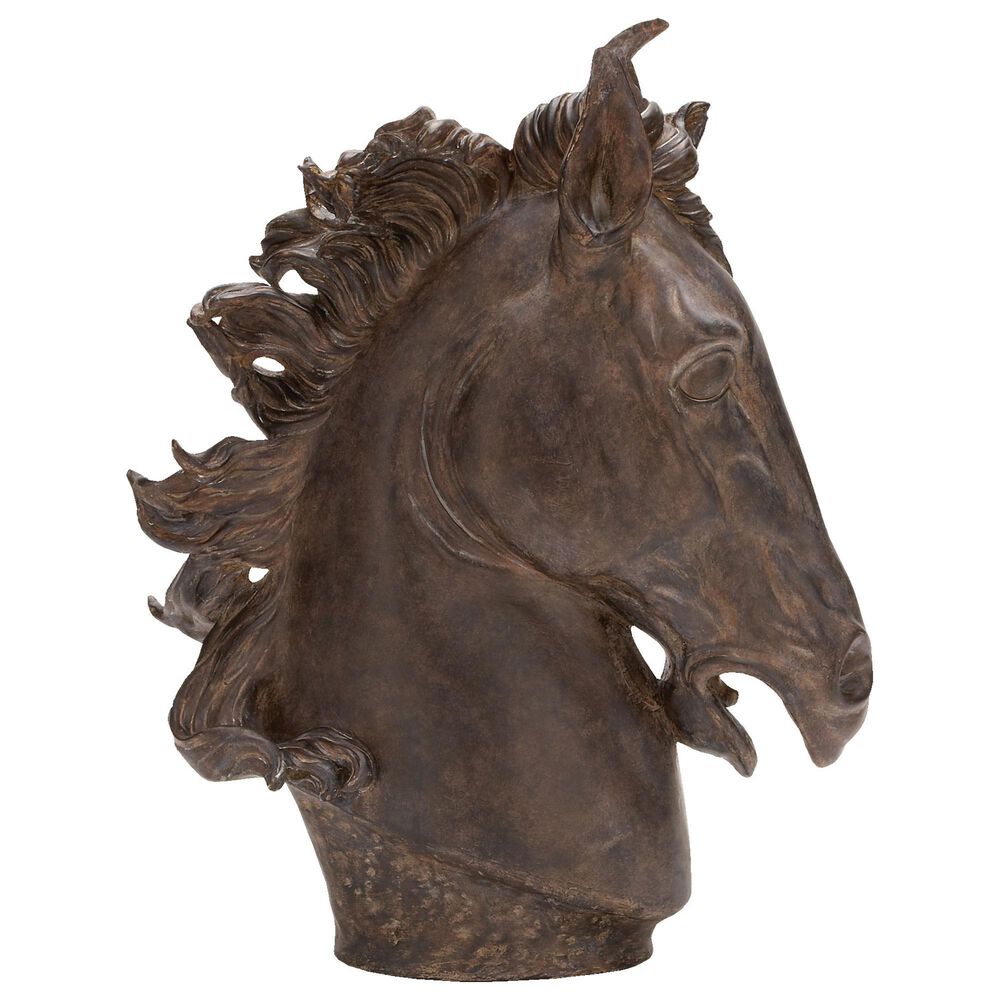 Maple and Jade 25" x 22" Horse Bust in Brown, , large