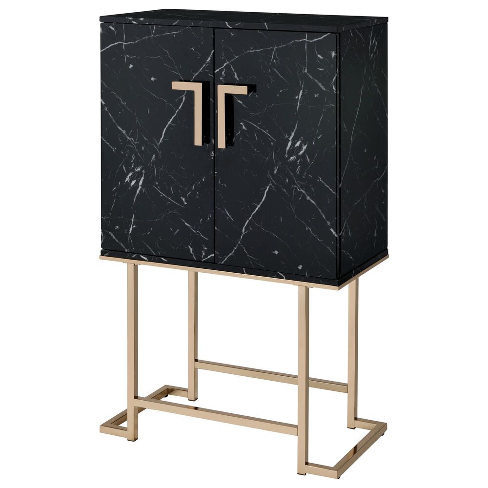 Gunnison Co. Hendrix Wine Cabinet in Black/Champagne, , large